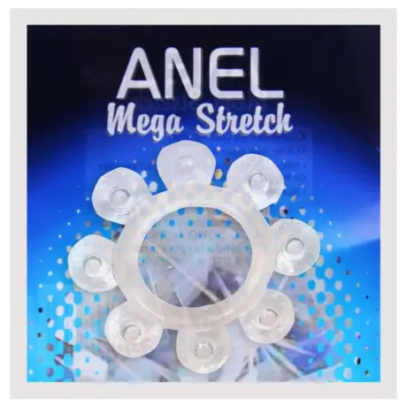 Anel peniano Mega Stretch em silicone elástico para intensificar o desempenho sexual.