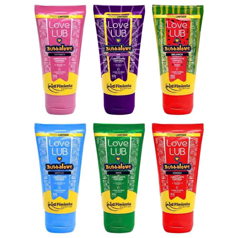 Lubrificante íntimo Bubbalove 60g com aroma de chiclete da La Pimienta.
