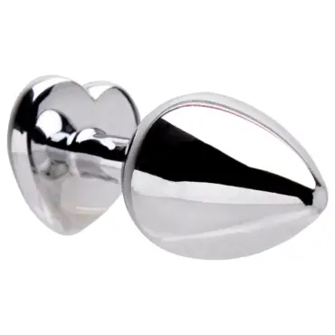 Plug Anal Metal Coração Pedra M