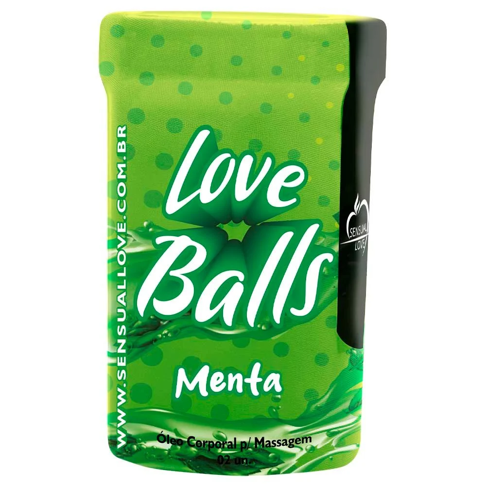 Bolinhas explosivas com aroma e sabor de menta, ideais para jogos sensuais e massagem íntima.