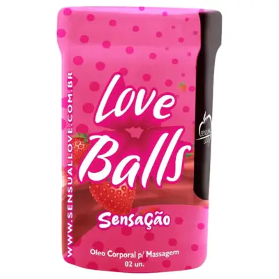 Bolinhas explosivas com aroma e sabor de morango com menta, ideais para massagens íntimas.