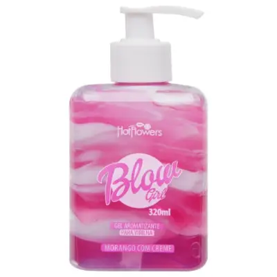 Blow Girl gel para sexo oral 320ml da Hot Flowers, saboroso e lubrificante.