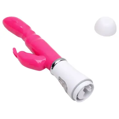Vibrador silicone rabbit com 8 vibrações da Vipmix para dupla estimulação.