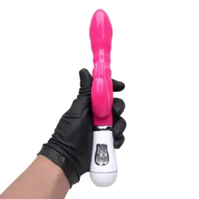 Vibrador silicone rabbit com 8 vibrações da Vipmix para dupla estimulação.