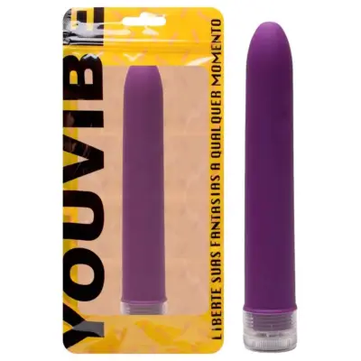 Vibrador personal toque aveludado 17x2,5cm da Vipmix para estímulo íntimo.